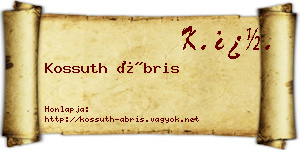 Kossuth Ábris névjegykártya